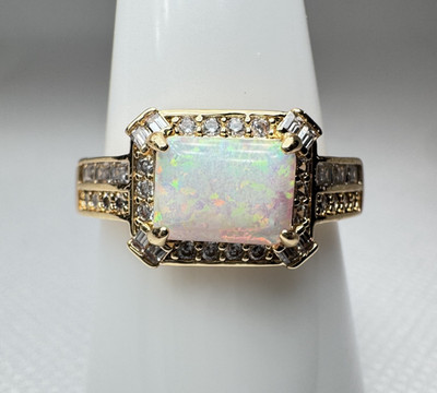 Size 9 Bomb Party October Ring - RG88872 Glow Without Asking - On Gold Plating