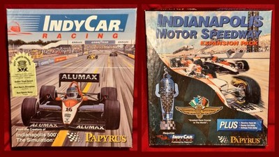 IndyCar Racing Papyrus Game 3.5  DISC 1993 PC CIB + RARE INDIANAPOLIS EXPANSION