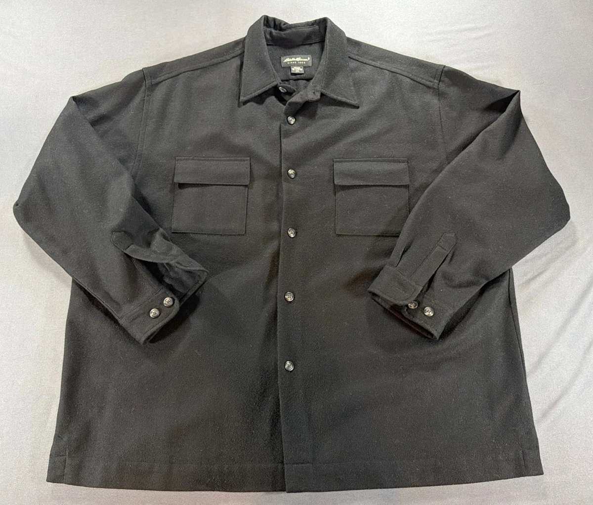 Haut Homme Slim Gris été Printemps Occasion Haut Homme Eddie Bauer Manches Longues Henley - Taille XL Gris - Coton - Occasion Très Bon état Vêtement Occasion Coton