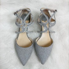 Jimmy Choo Lancer 35 Glitter Pointed Toe Kitten Heels