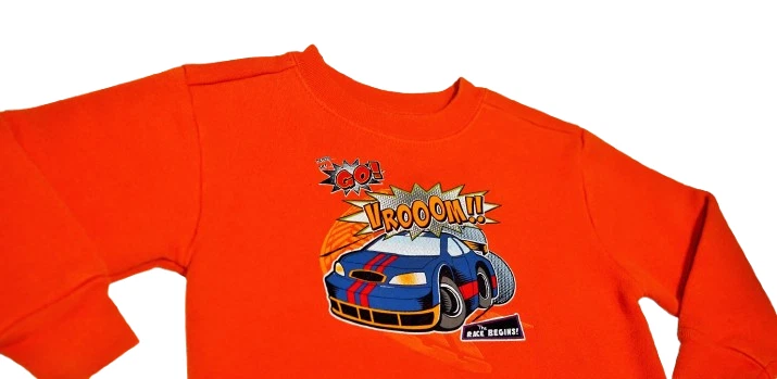 ¡¡Go Vroom vintage!! Sudadera Gráfica Azul Coche de Carreras Naranja Bebés Niños 24 Meses Usada en Excelente Condición Foto 2 de 4
