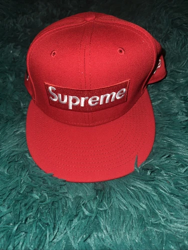 Casquette chapeau Supreme en laine brossée logo New Era taille 7 3/8 rouge FW24 neuve 2024
