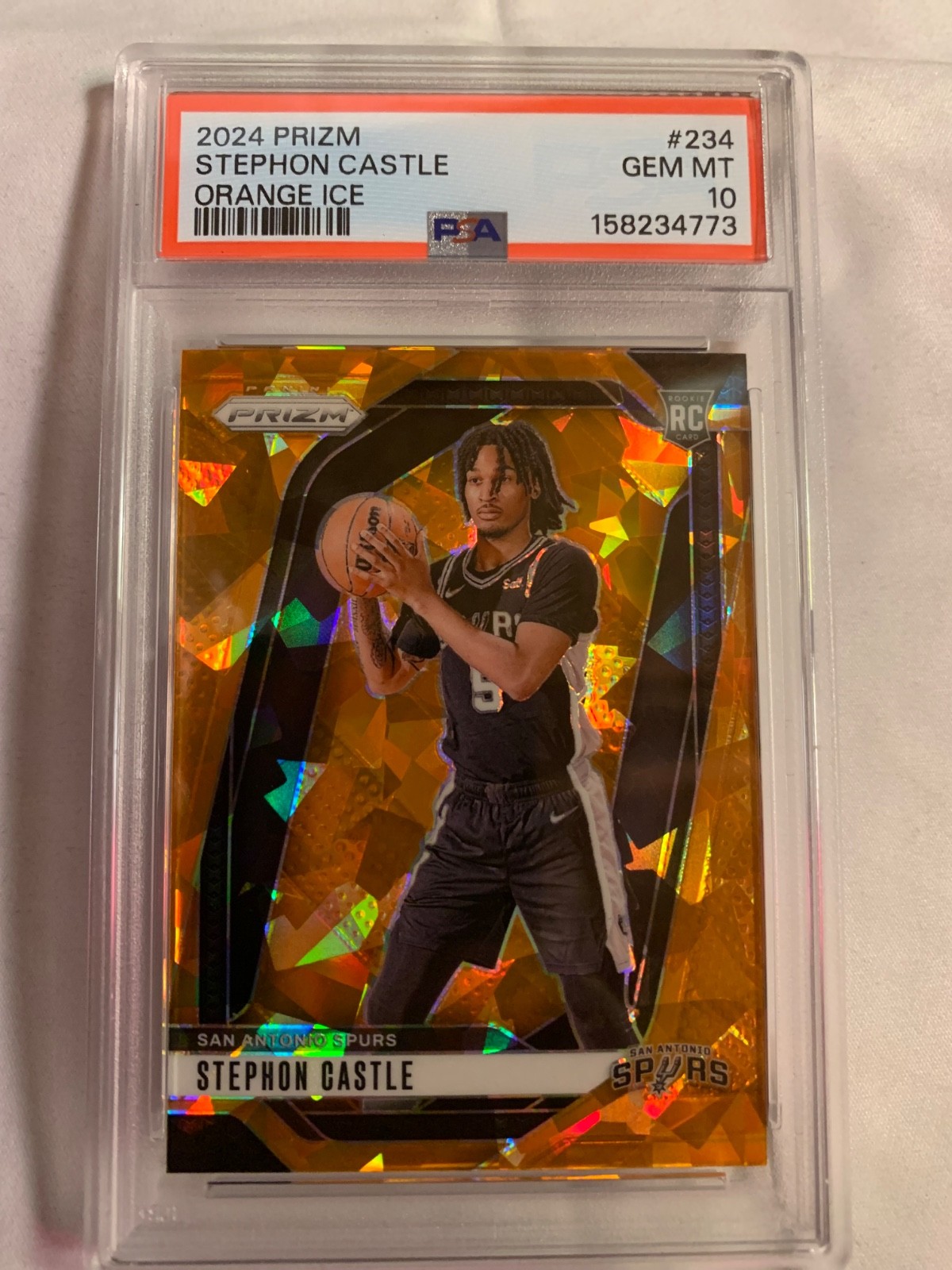 2024 STEPHON CASTLE "Orange Ice" Prizm #234 Rookie GEM MT PSA 10!! Low pop! 🔥