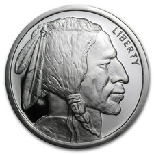 5 oz Silver Round - Buffalo 69.42 per troy oz