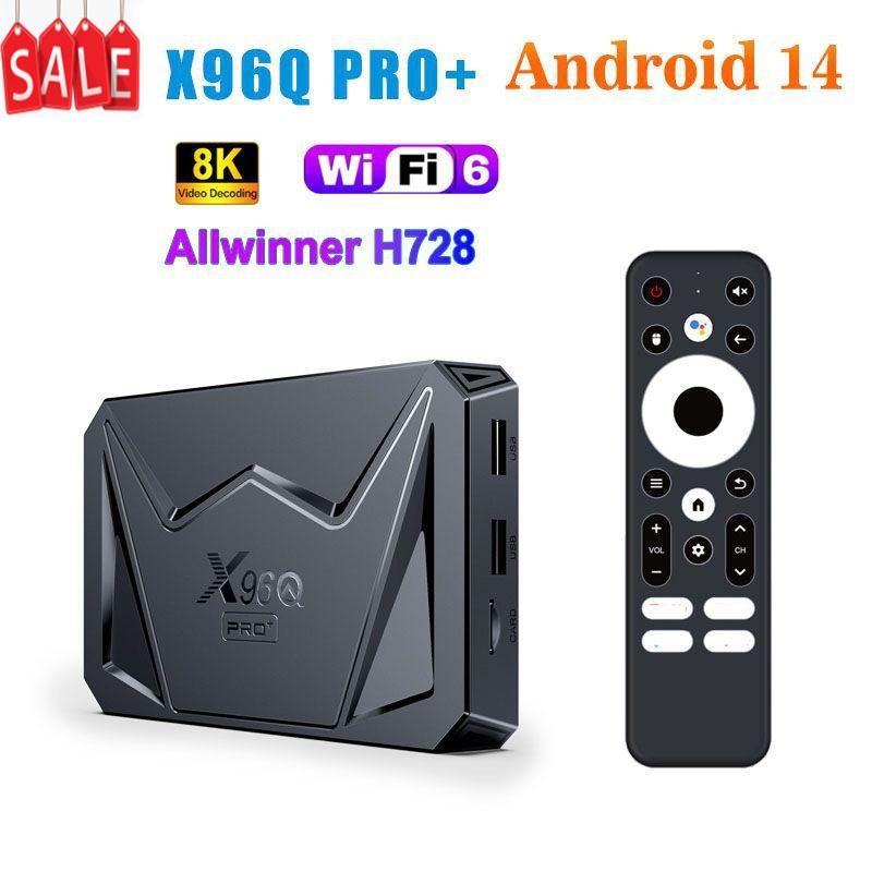 X96Q PRO Plus Android 14.0 TV Box 2GB 16GB Allwinner H728 Dual Wifi Set Top Box