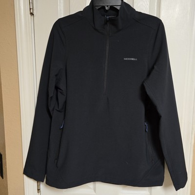 Merrell 1/2 Zip Soft-Shell Jacket Black Women's Mediu Water-Resistant Activewear