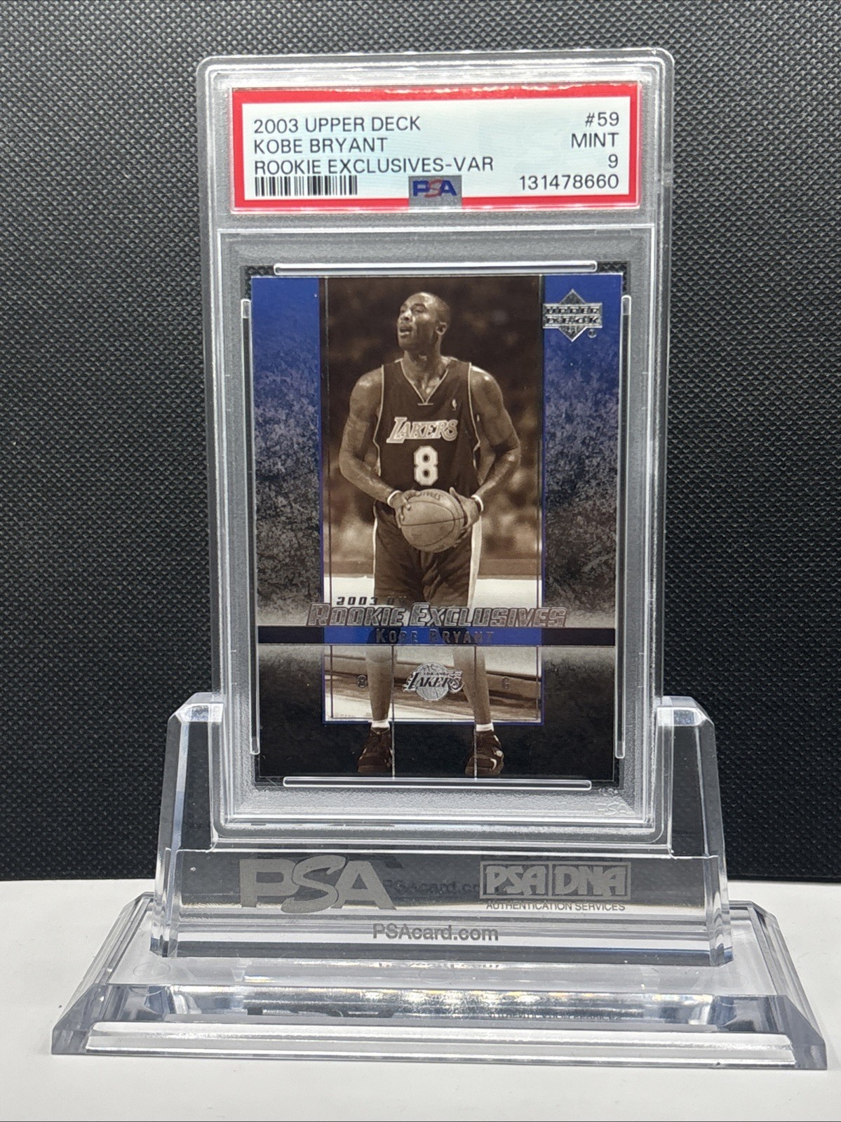 2003-04 Upper Deck Rookie Exclusives - Kobe Bryant #59 PSA 9 Black and White