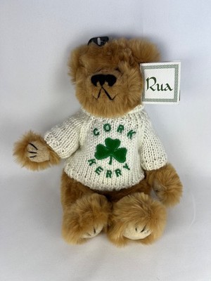 IRLAND TEDDYBÄR im PULLOVER JOHN HINDE 10'' PLÜSCHTIER Kork STOFFTIER TEDDY SOUVENIR