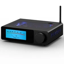 HIFI TPA3255 Amplifier Bluetooth Stereo Amp w/Digital VU Meter High-Pass Filter