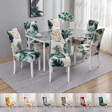 1/2/4/6PCS Chair Cover Spandex Stretch Print Dining Chair Covers for Dining Room