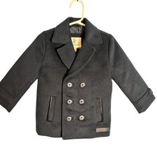 River Island Baby Boys Navy Double Breasted Peacoat Jacket 12-18 Months