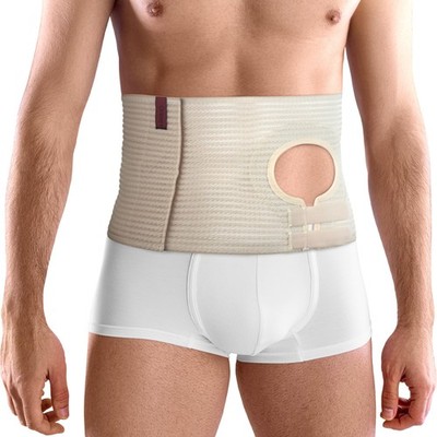 ORTONYX Abdominal Ostomy Belt Adjustable Stoma Bag Hole Beige S-M
