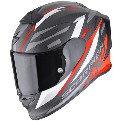 Scorpion Exo-R1 Evo Carbon Air Runner Integralhelm Matt-Schwarz/Rot Motorrad