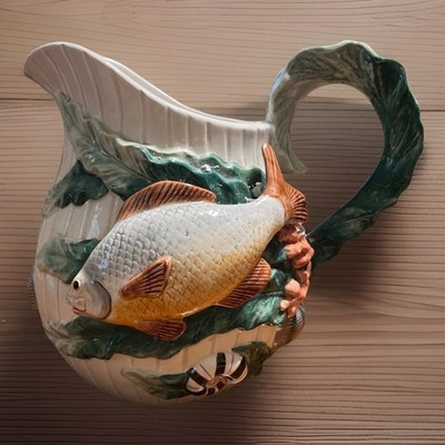 Fitz & Floyd Fish Market Large 2.25 Quart Pitcher Vintage 1992
