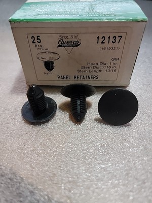 Auveco 12137 1'' Head Dia, Nylon Panel Retainers; Qty 25