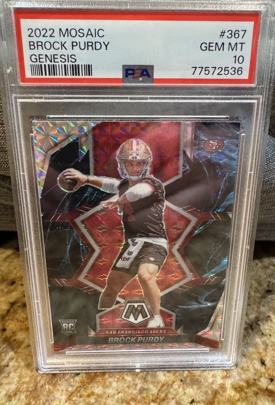 2022 Mosaic #367 Brock Purdy Genesis Rookie Card PSA 10
