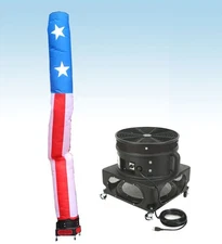 Advertising Inflatable Tube Man 18ft USA Flag Blow Up Wavy Fly Guy With Blower