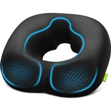 Donut Seat Cushion 18"x16"x3" Memory Foam Hemorrhoid Tailbone Sciatica Black