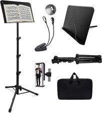 70 Sheet Music Stand with Light and Phone Hol...