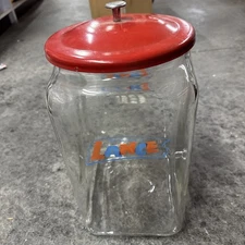 Vintage Advertising Lance Glass Cookie/Cracker Jar Store Display 13" Plus Lid 