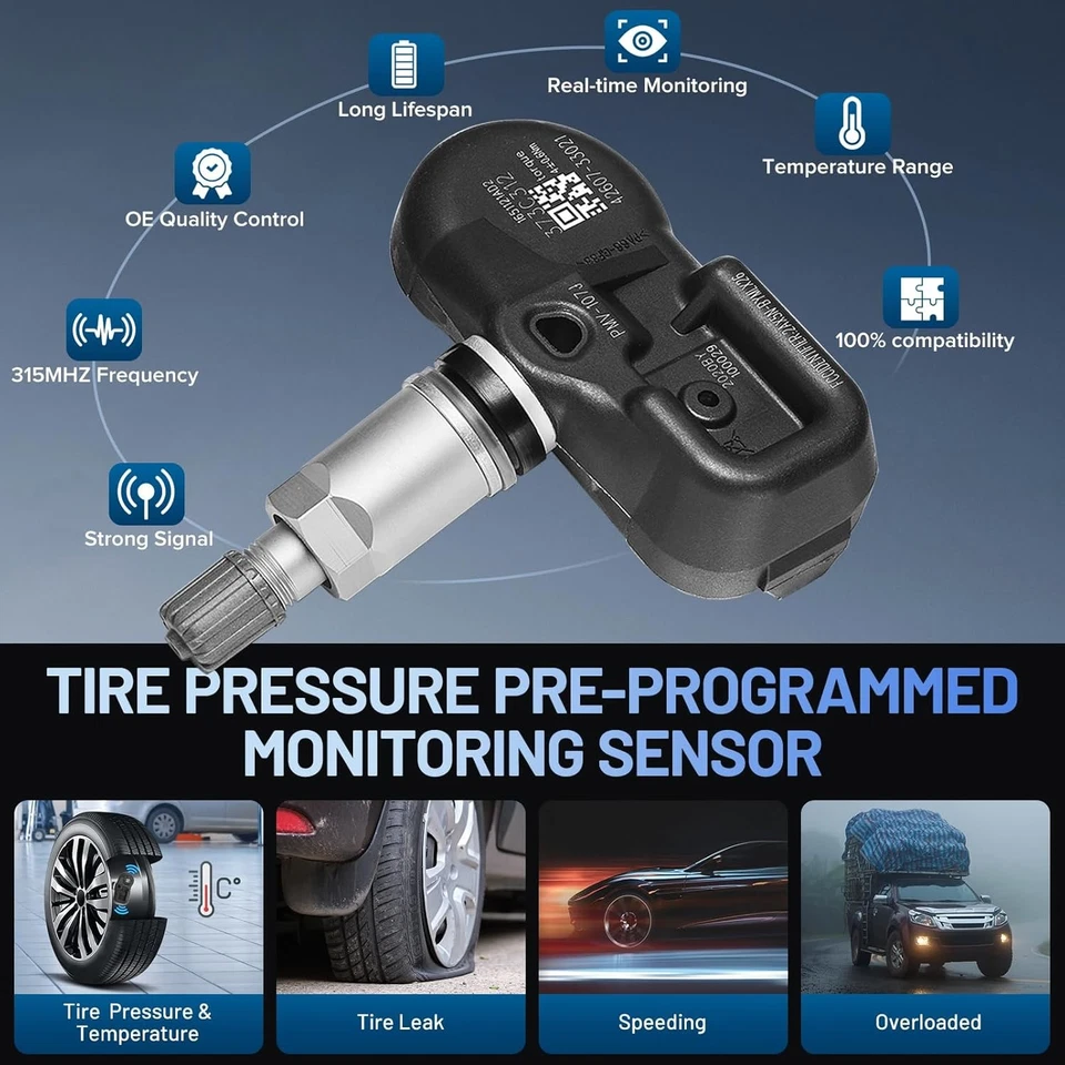 42607-33021 4pcs Tire Pressure Monitoring Sensor For 2008 - 2013 Lexus IS F - Image 3 of 4