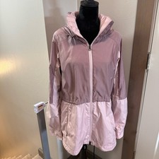 Columbia Isabella Lake Long Line Windbreaker Jacket Lightweight Pink Hooded M