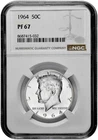 1964 50c Silver Proof Kennedy Half Dollar NGC Graded PF 67 with New Holder