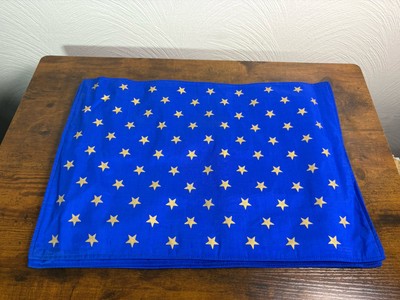 Vintage Impressions Placemats Blue With Gold Stars Set Of 3 Silk & Cotton