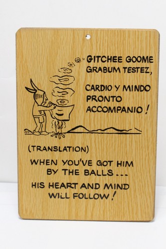 VINTAGE WOODEN PLAQUE INDIAN STEREOTYPE QUOTE FUNNY HUMOROUS DECOR WOOD SIGN