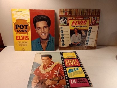 (3) Elvis Presley LPS, Pot Luck, Blue Hawaii, Elvis For Everyone Read Descriptio