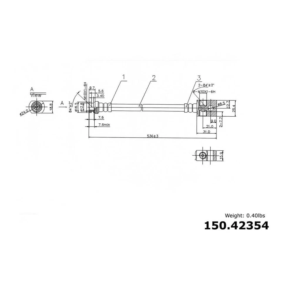 Гидравлический шланг заднего тормоза Centric Parts для Nissan D21 1986-1994 годов выпуска - Изображение 3 из 4