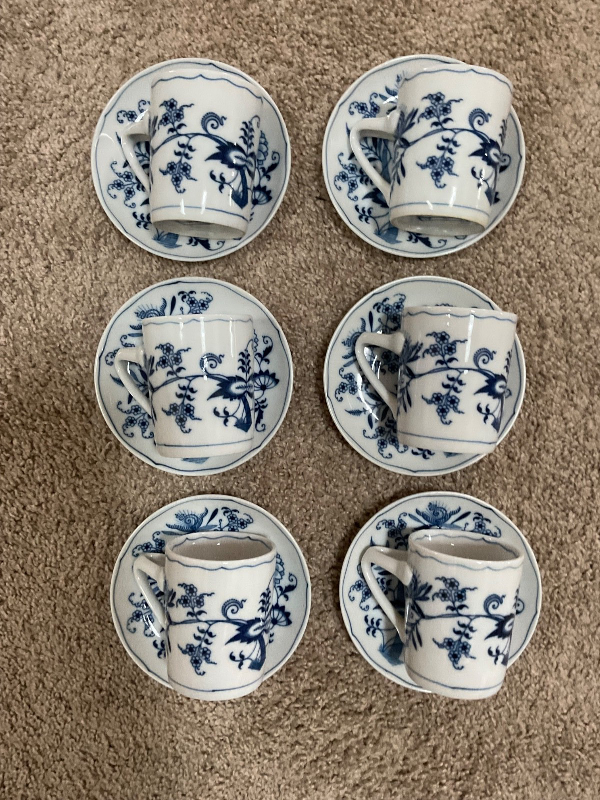 Blue Danube Set of 6 Cups & Saucers 3.25 Inch, Free Shipping