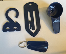 Tupperware Navy Blue Gadgets Paper Clip Funnel Hang it Shoe Horn Keychain New