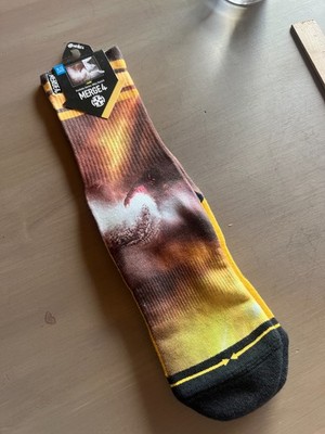 MERGE4 Mike Basich Socks Large 9 12 New Snowboard Art Crew Socks Snowboarding