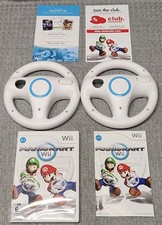 Mario Kart - Nintendo Wii (2008) Includes 2 Steering Wheels - Excellent