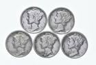High Grade Lot 1937 1935 1939 1934 1936 Mercury Dime Collection *298