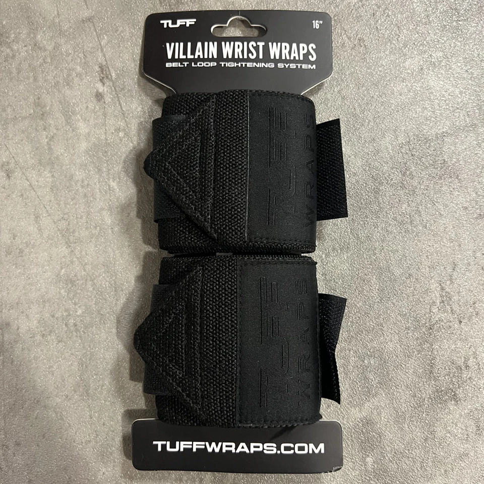 Tuff Wraps 16" Villain Wrist Wraps - Blackout - Olympic Bodybuilding Gym