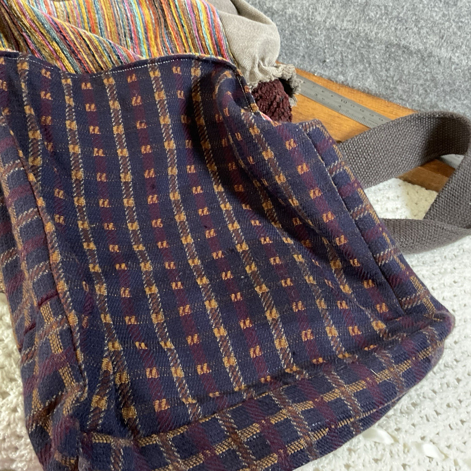 Handmade Patchwork Tree Material Flap Crossbody S… - image 13