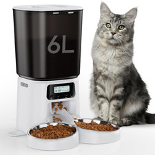 Automatic Cat Feeder for 2 Cats, 6L/25 Cups Cat Food Dispenser Programmable 30 P
