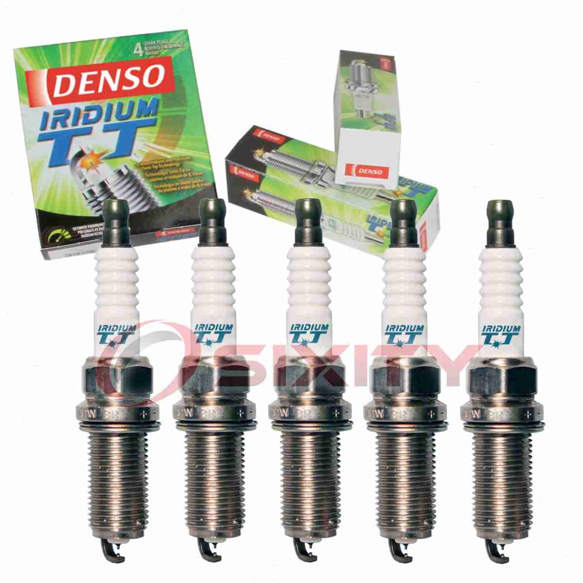 5 pc Denso Iridium TT Spark Plugs for 2008-2013 Volvo C30 2.5L L5 Ignition fr