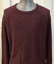 LL Bean Sweater Mens Medium Red Crewneck Pullover Organic Cotton Casual