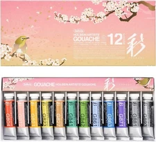 Holbein SPRING Artist' Gouache Traditional Colours of Japan Irodori Set of 12