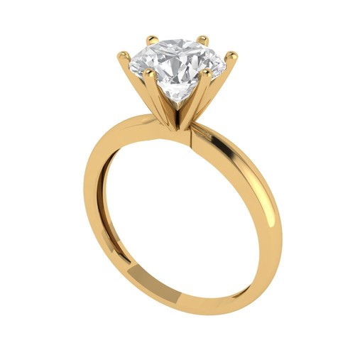 2.0 ct Round CUT SOLITAIRE ENGAGEMENT Promise Statement Ring 14k Yellow gold - Picture 2 of 11