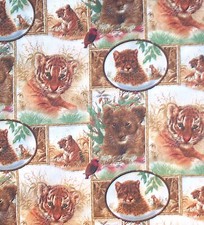 COTTON PRINT FABRIC - SAFARI BABIES PORTRAITS