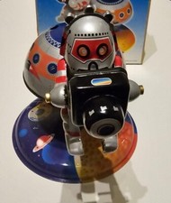 SPACE STATION TIN TOY WITH ASTRONAUT SPACEMAN CLOCKWORK 1960 TINPLATE MARS 10 X