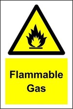 Warning Flammable gas safety sign 