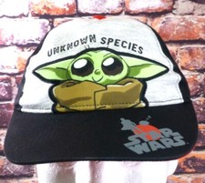 Baby Yoda "Unknown Species" Adjustable Snapback Hat Star Wars Kids Cap Black...