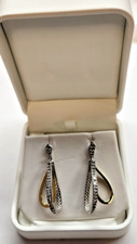 10kt gold diamond dangling earrings with 44 genuine diamond .50 ct t.w.