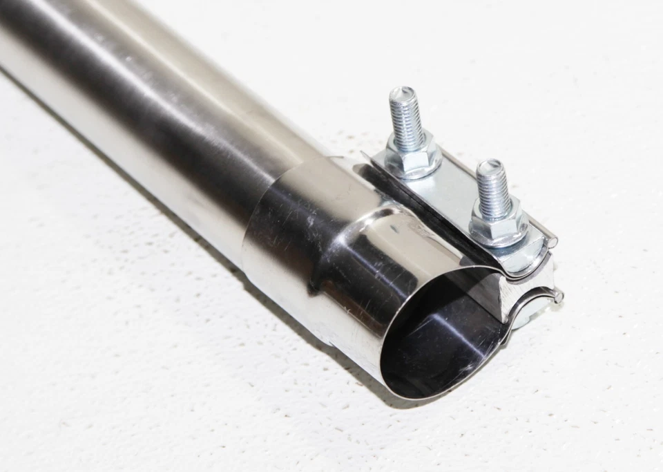 Tubo de escape recto de acero T409 SS 2,0" ID a 2,0" OD X47" de longitud con abrazadera Foto 2 de 4