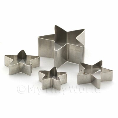 Set of 4 Different Star Size Shape Decoration Sugar / Clay Cutting